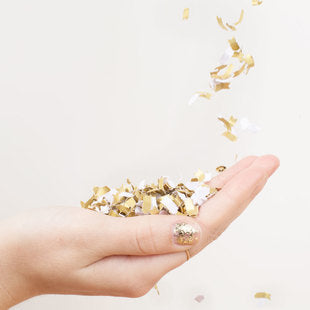 Gold and White Confetti