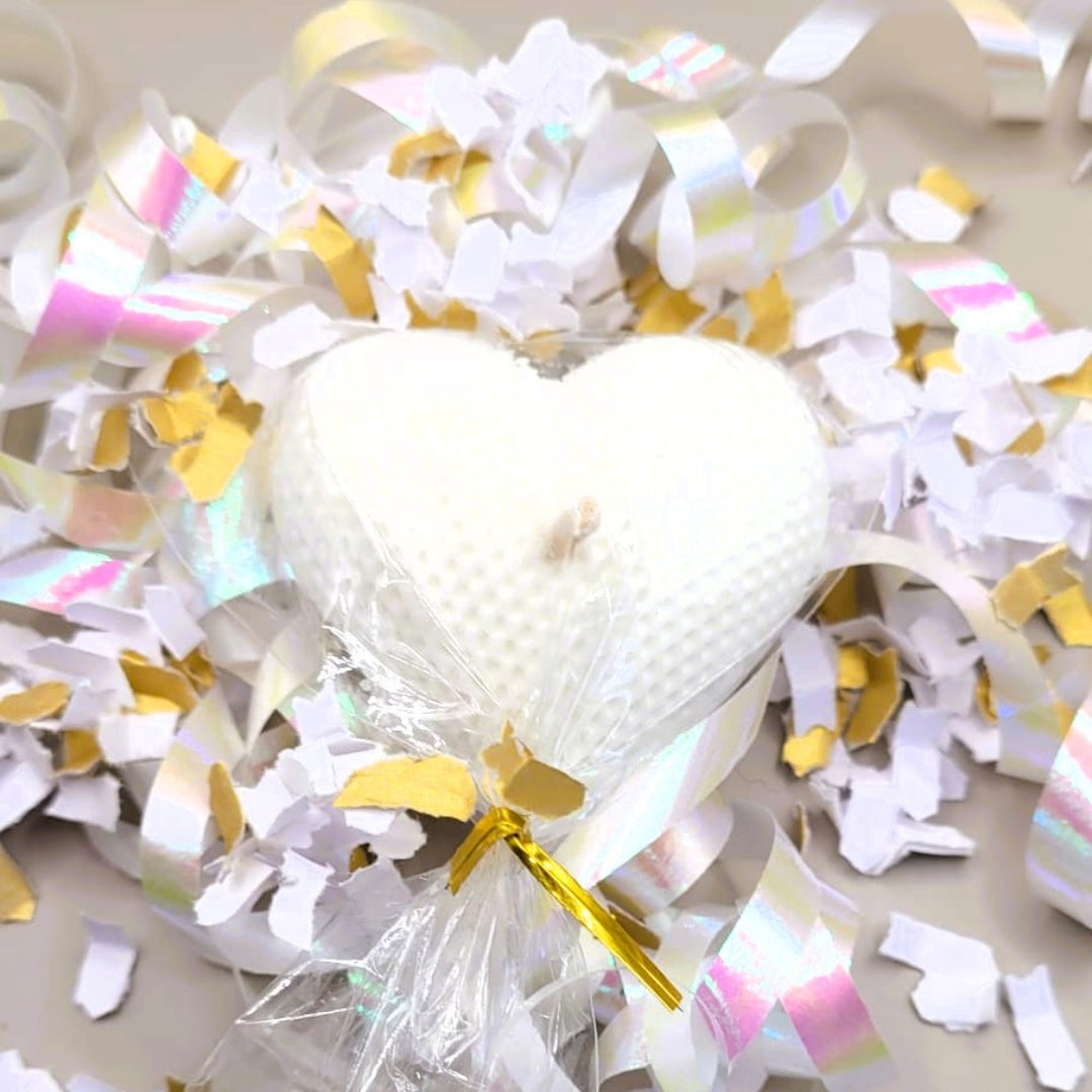 White Heart Mini Candle